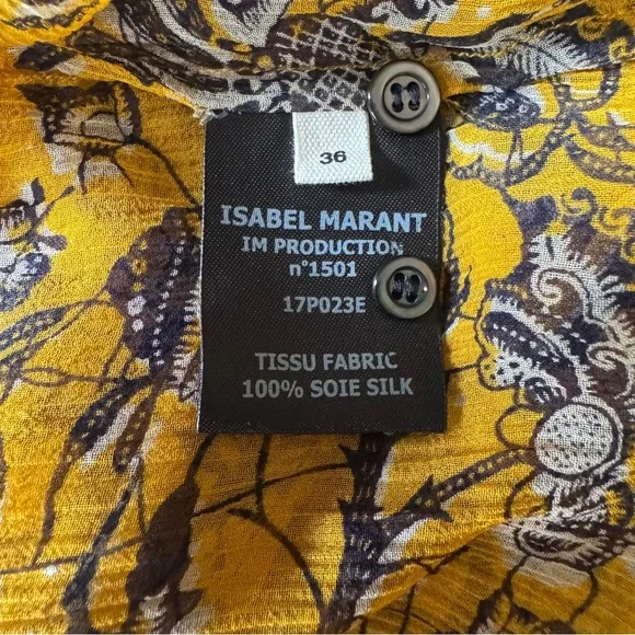 Isabel Marant Etoile Boden Printed Chiffon Silk Top Tops